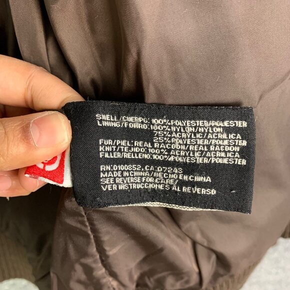 Ecko Red Womens Y2k Real Racoon Fur Hood Zip Puffer‎ Jacket Streetwear Size M - Picture 8 of 13